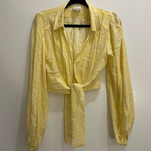 Floral yellow blouse